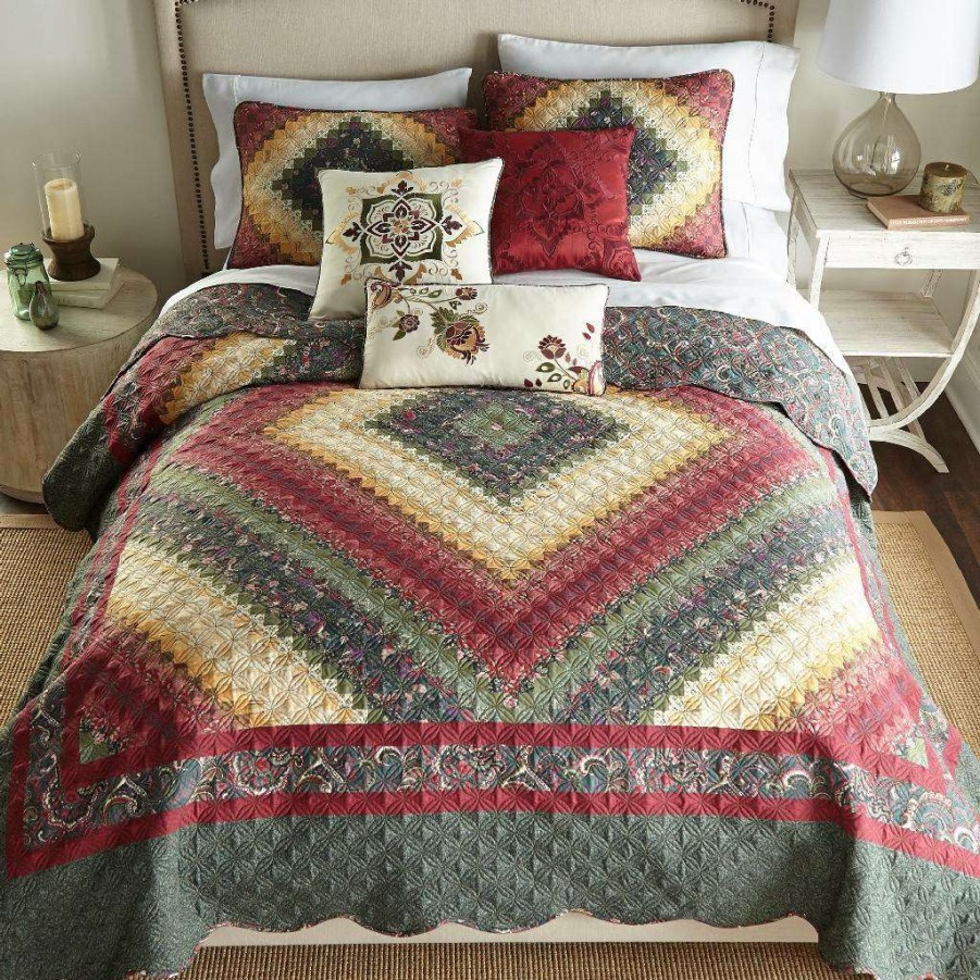 Bedding * Typical Style Donna Sharp Twin Quilt, Spice Postage Stamp Ucc American Heritage Textiles 52004