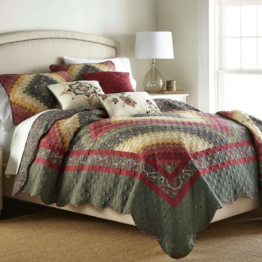 Bedding * Typical Style Donna Sharp Twin Quilt, Spice Postage Stamp Ucc American Heritage Textiles 52004