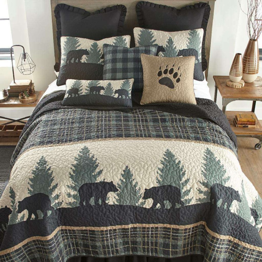 Bedding * Limited Edition Donna Sharp Full/Queen Quilt, Bear Walk Plaid Ucc American Heritage Textiles 33426