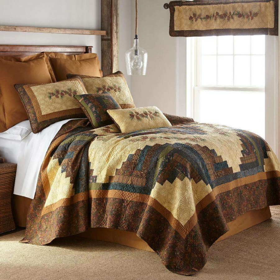 Bedding * Classical Donna Sharp Cabin Raising Twin Cotton Quilt American Heritage Textiles 66004