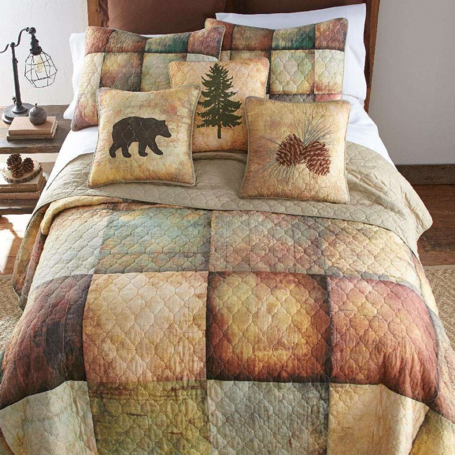 Bedding * Typical Style Donna Sharp Wood Patch Full/Queen Cotton Quilt American Heritage Textiles 54406