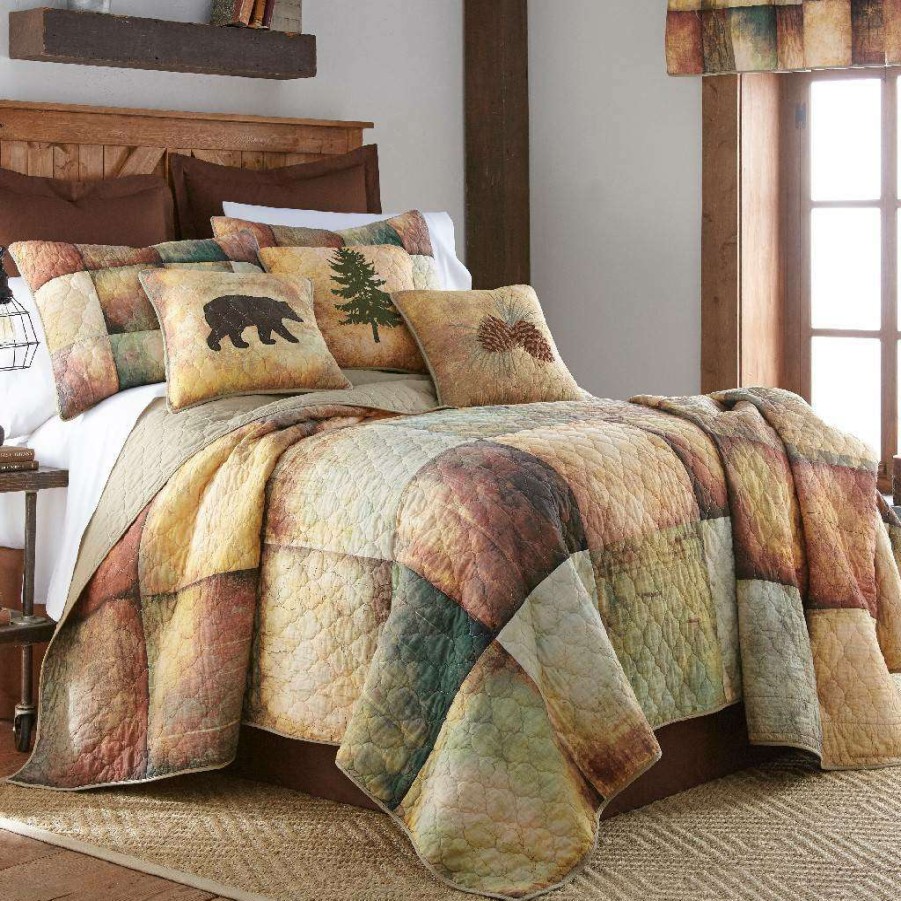 Bedding * Typical Style Donna Sharp Wood Patch Full/Queen Cotton Quilt American Heritage Textiles 54406