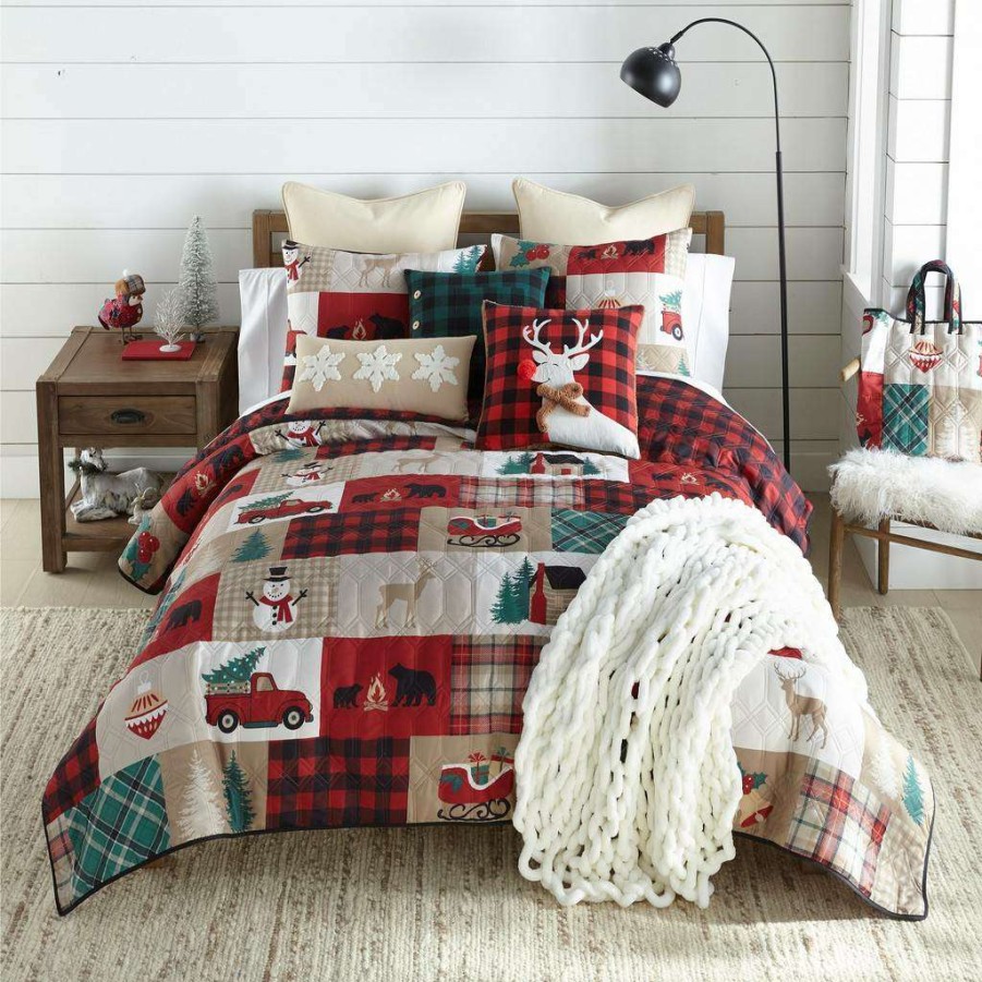 Bedding * Fire Sale Christmas Forest 3 Pc Queen Quilt Set American Heritage Textile Y20366