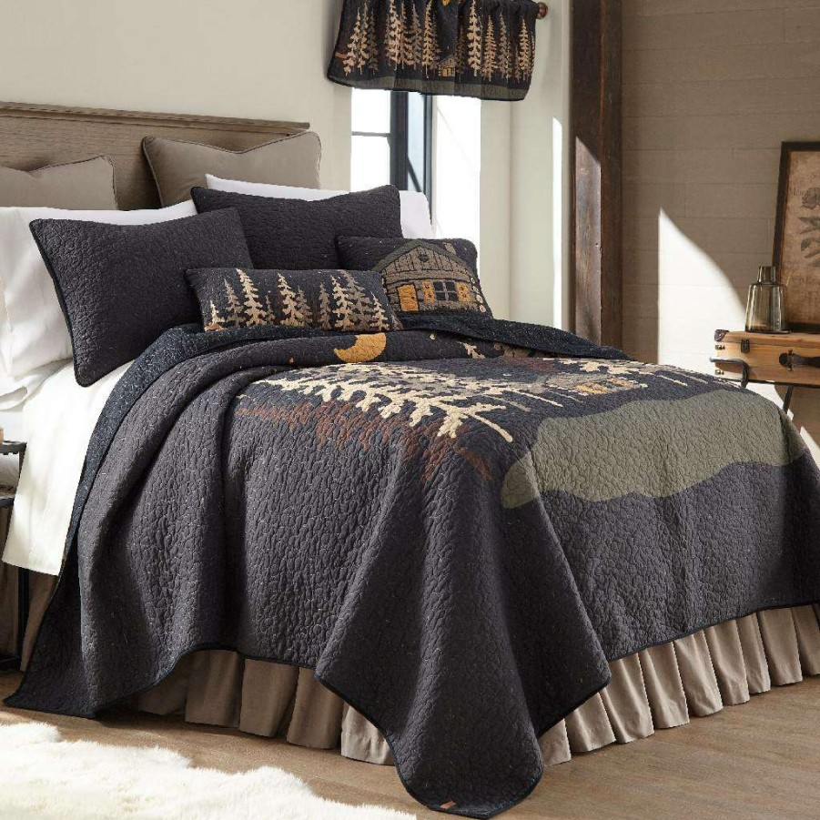 Bedding * Tendy Style Donna Sharp Moonlit Cabin King Cotton Quilt American Heritage Textiles 61207