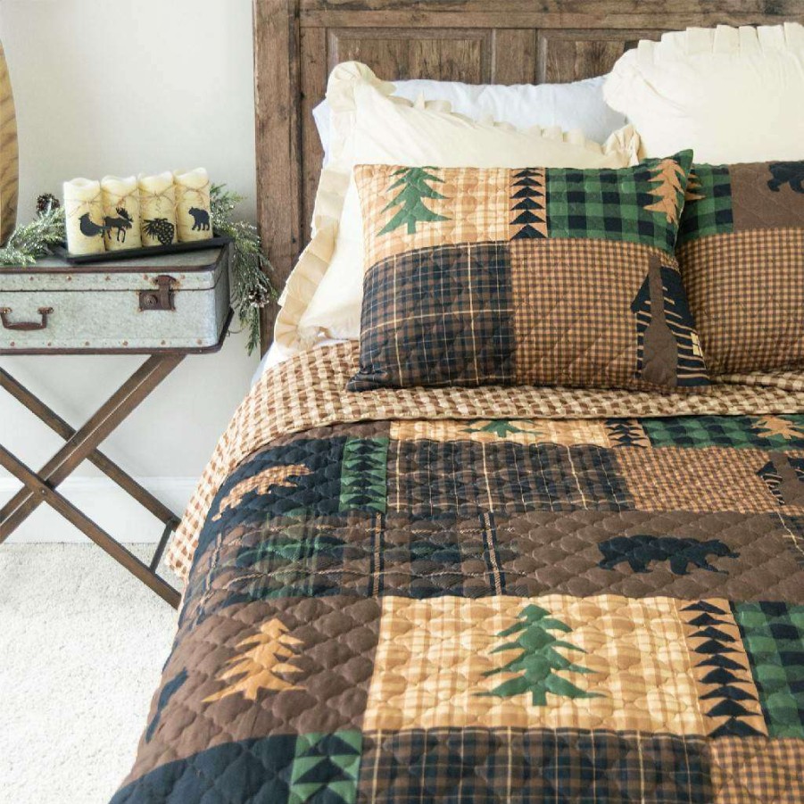 Bedding * Limited Edition Your Life Style Brown Bear Cabin 3Pc King Quilt Set By Donna Sharp American Heritage Textiles Y20007