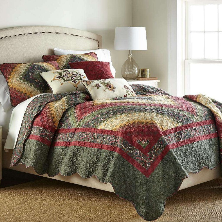 Bedding * Classical Donna Sharp Full/Queen Quilt, Spice Postage Stamp Ucc American Heritage Textiles 52006