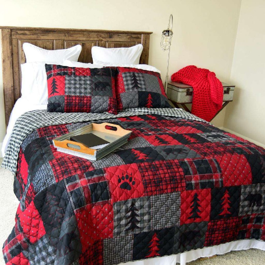 Bedding * Sale Online Your Life Style Red Forest 3Pc King Quilt Set By Donna Sharp American Heritage Textiles Y20017