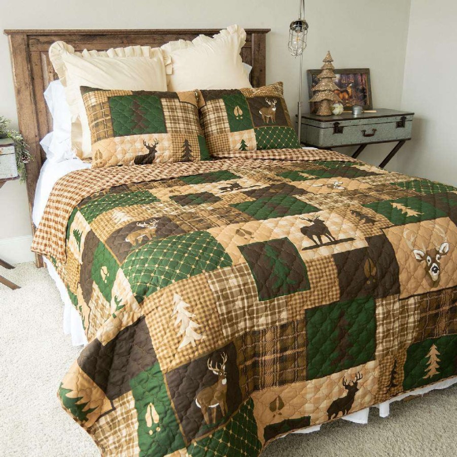 Bedding * Top Sell Your Life Style Green Forest 3Pc Queen Quilt Set By Donna Sharp American Heritage Textiles Y20026