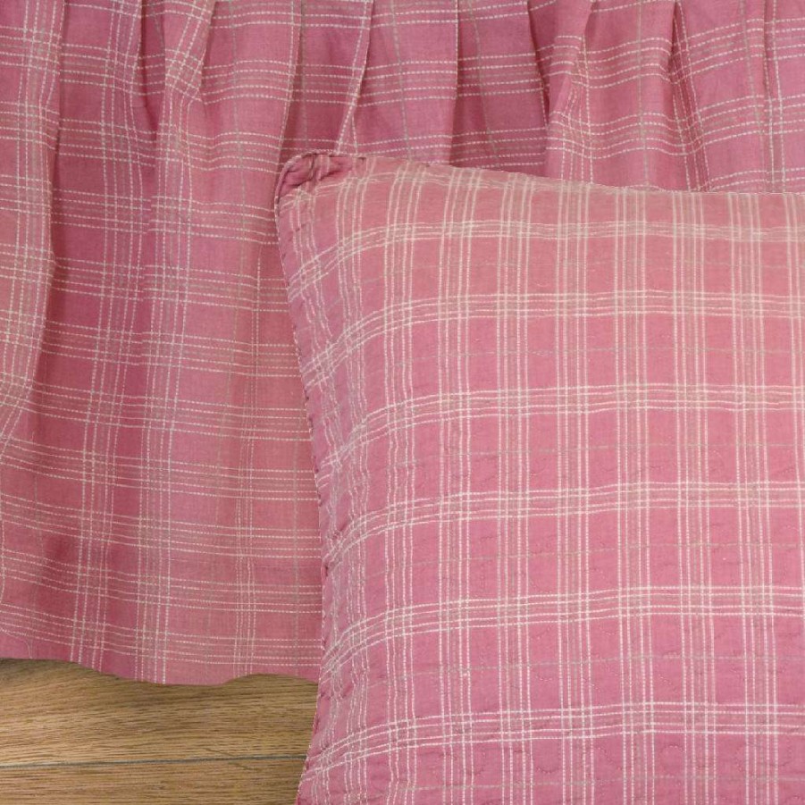 Bedding * Limited Edition Donna Sharp Pink Plaid Quilted Eurosham American Heritage Textiles 51920