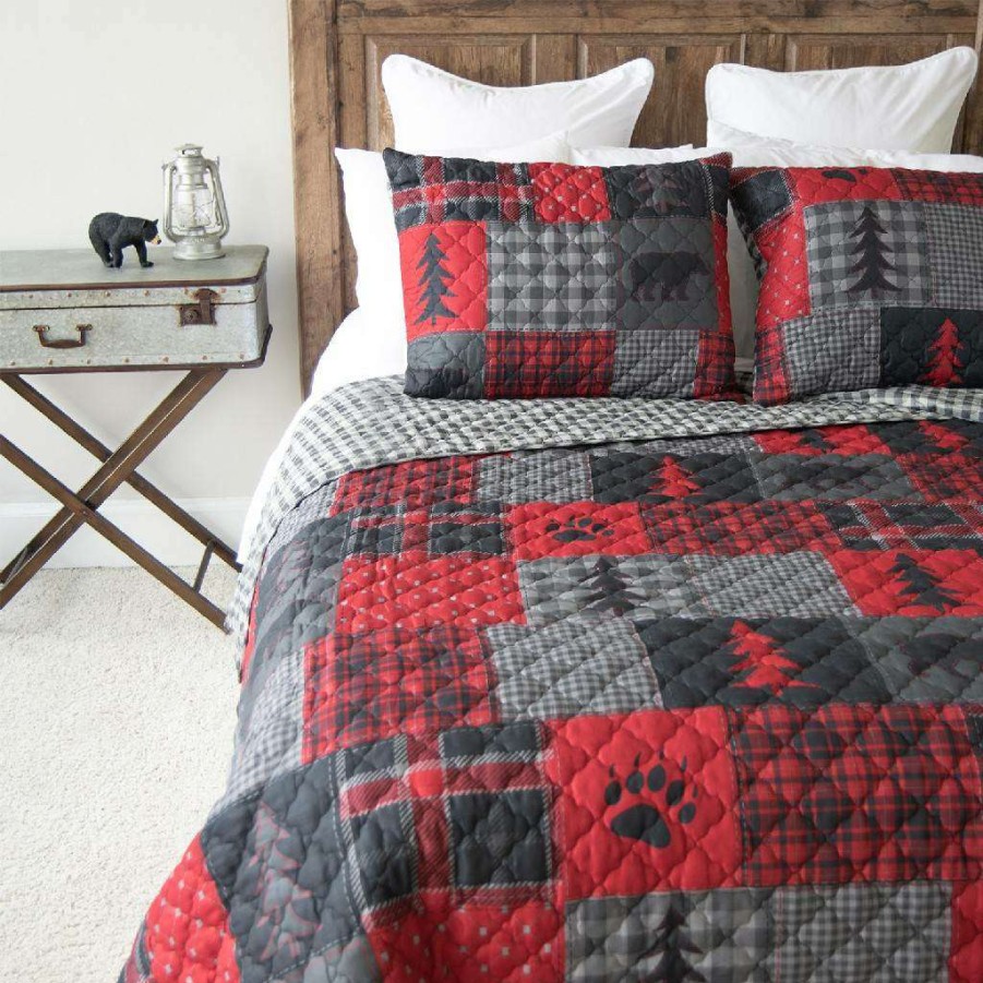 Bedding * Fire Sale Your Life Style Red Forest 3Pc Queen Quilt Set By Donna Sharp American Heritage Textiles Y20016